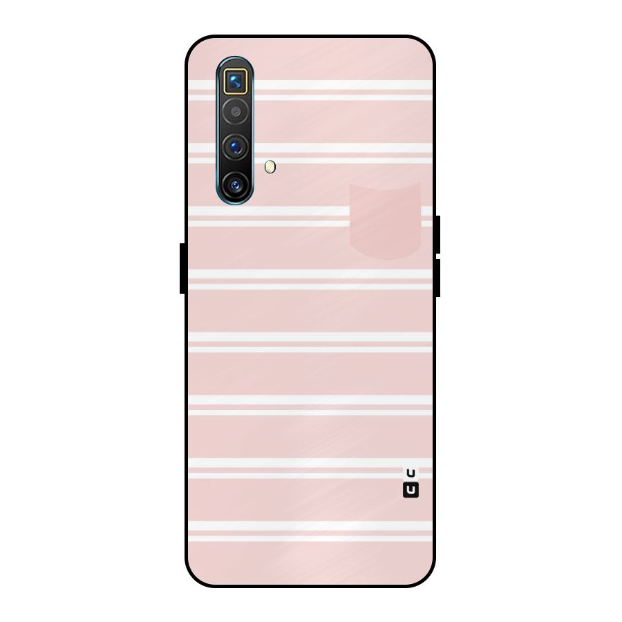 Cute Pocket Striped Metal Back Case for Realme X3