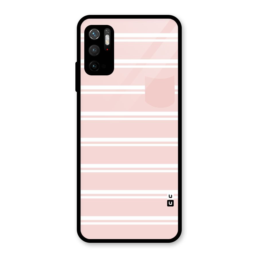 Cute Pocket Striped Metal Back Case for Redmi Note 10T 5G