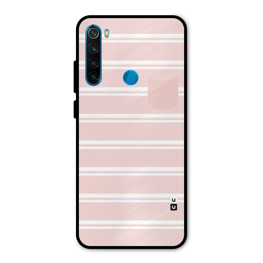 Cute Pocket Striped Metal Back Case for Redmi Note 8