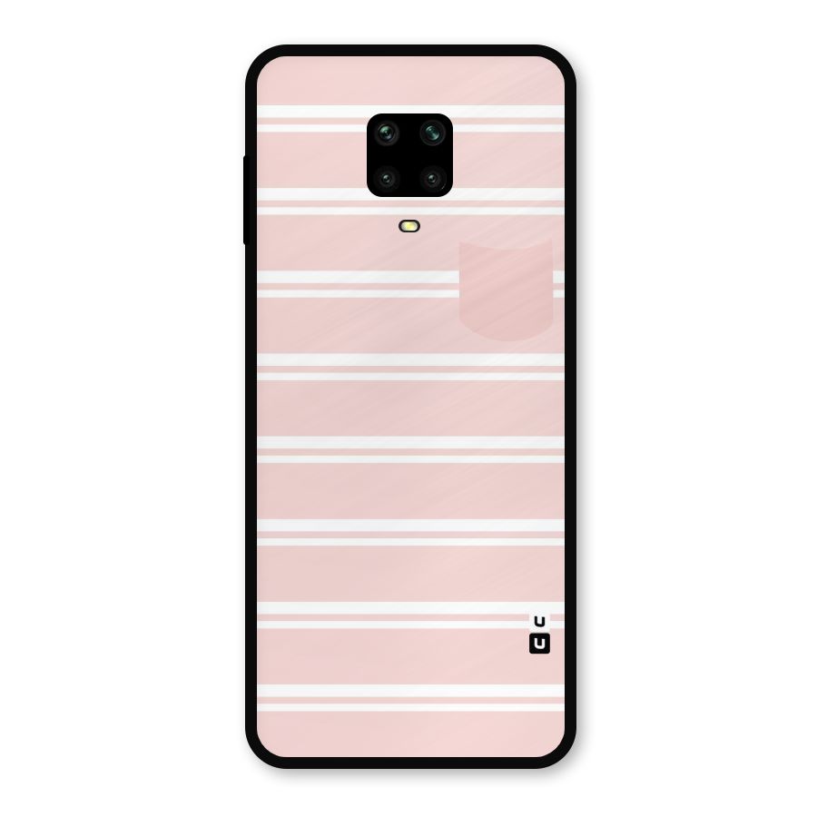 Cute Pocket Striped Metal Back Case for Redmi Note 9 Pro Max