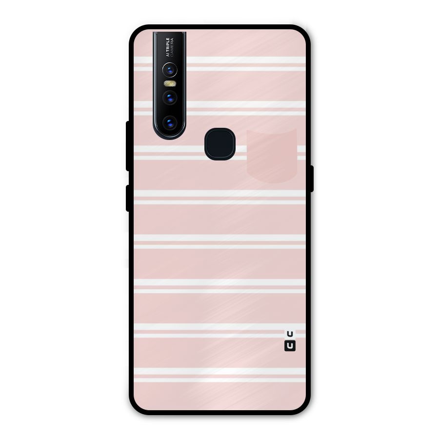Cute Pocket Striped Metal Back Case for Vivo V15