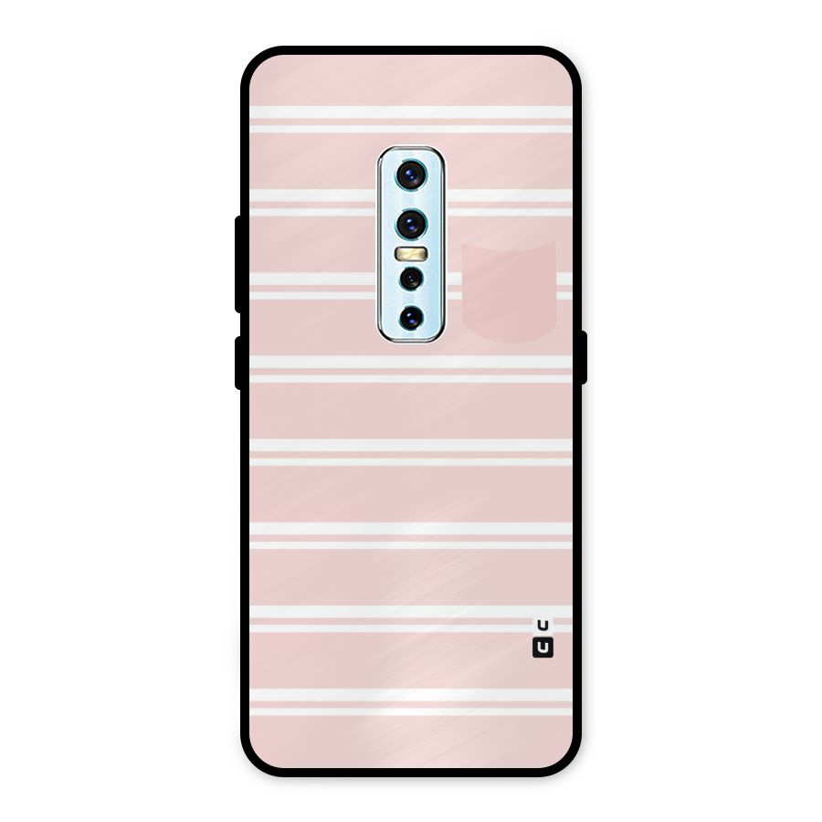 Cute Pocket Striped Metal Back Case for Vivo V17 Pro