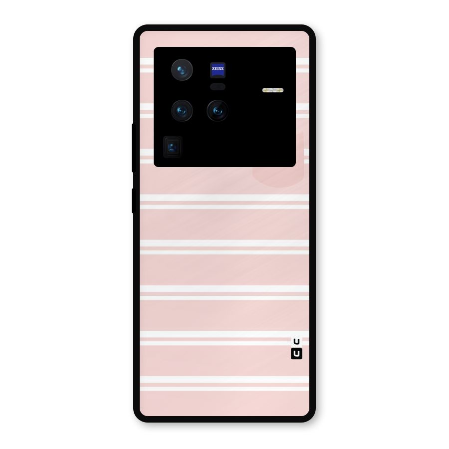Cute Pocket Striped Metal Back Case for Vivo X80 Pro