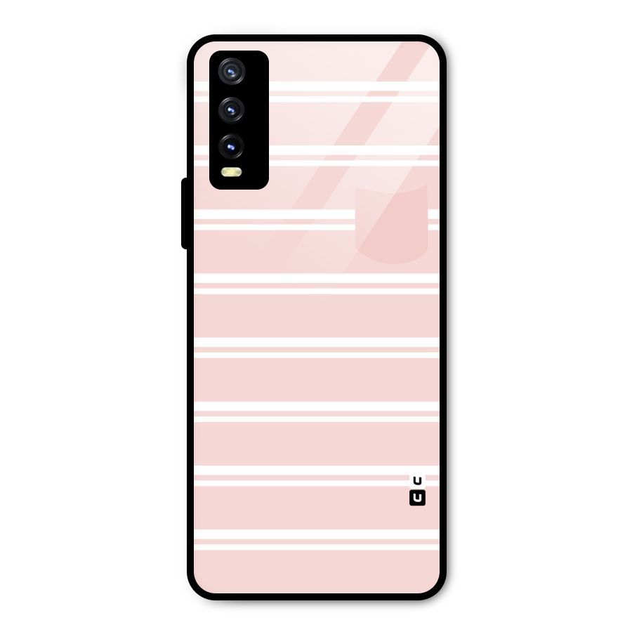 Cute Pocket Striped Metal Back Case for Vivo Y20g