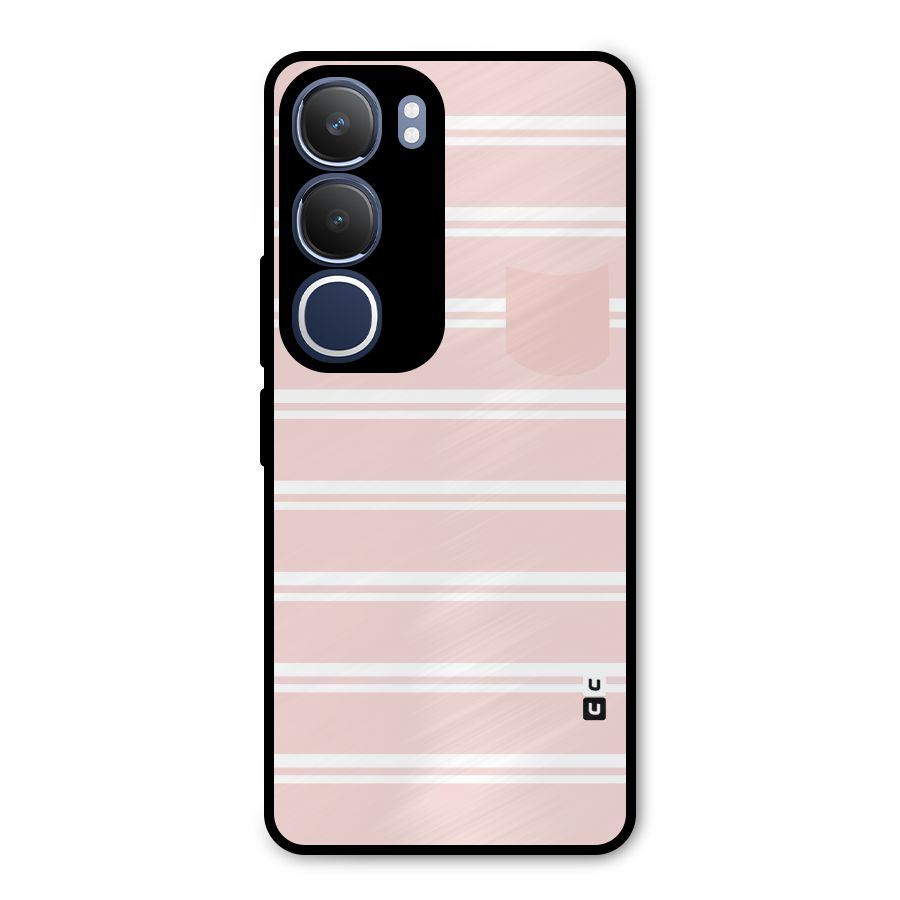 Cute Pocket Striped Metal Back Case for Vivo Y29