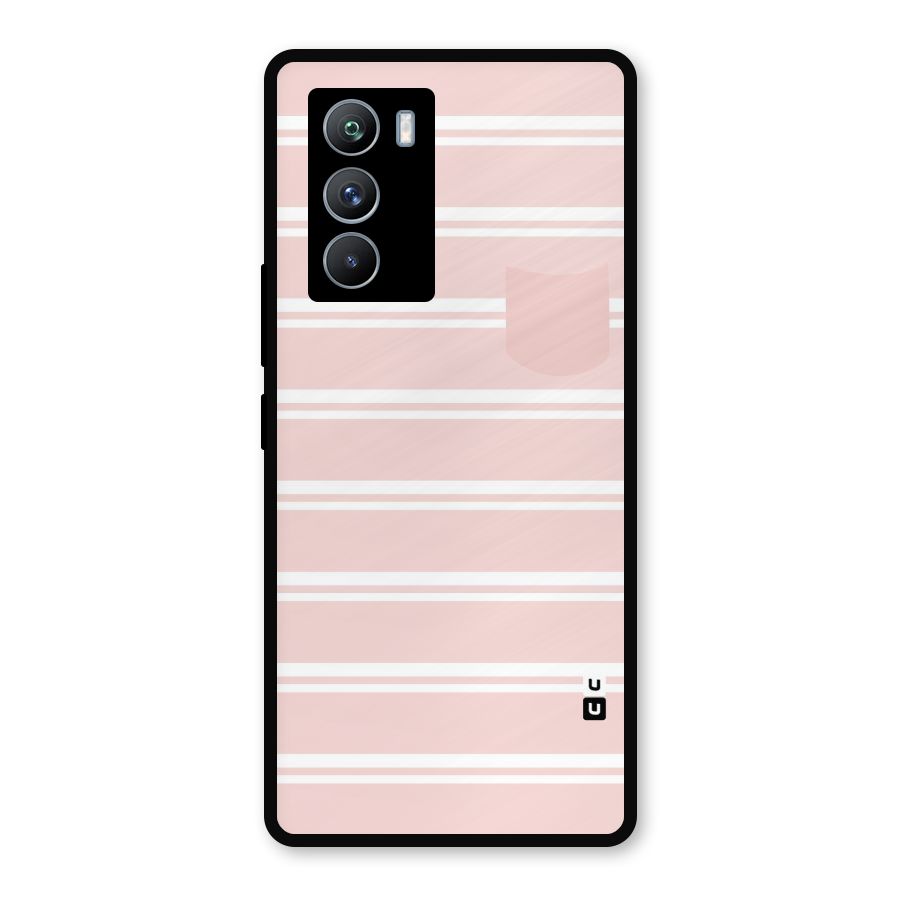 Cute Pocket Striped Metal Back Case for iQOO 9 SE