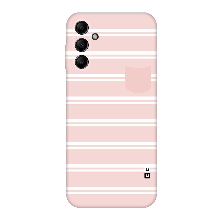 Cute Pocket Striped Original Polycarbonate Back Case for Galaxy A14 5G