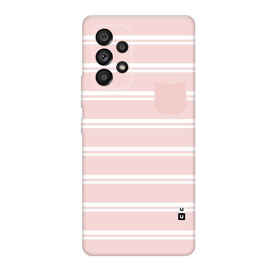 Cute Pocket Striped Original Polycarbonate Back Case for Galaxy A53 5G