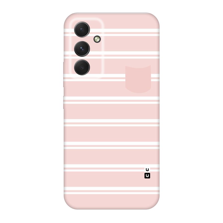 Cute Pocket Striped Original Polycarbonate Back Case for Galaxy A54