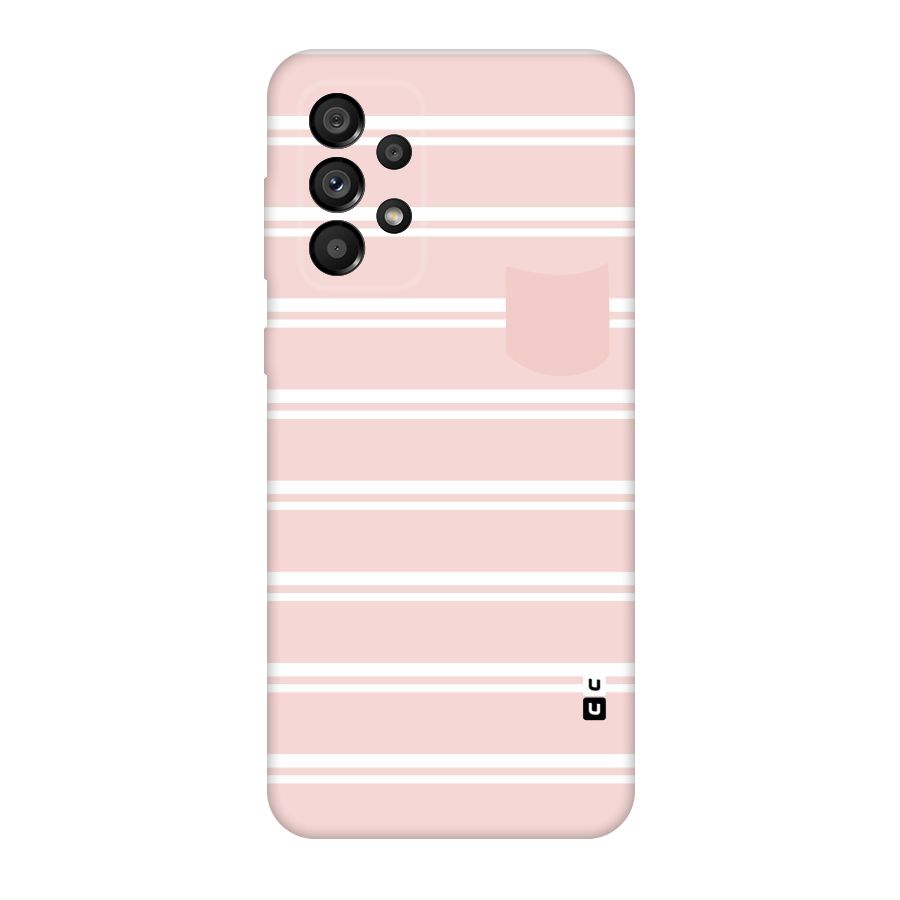Cute Pocket Striped Original Polycarbonate Back Case for Galaxy A73 5G