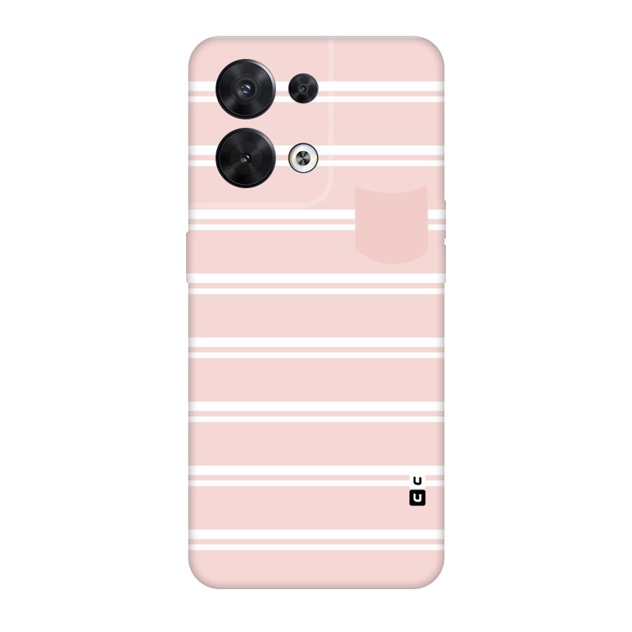 Cute Pocket Striped Original Polycarbonate Back Case for Oppo Reno8 5G