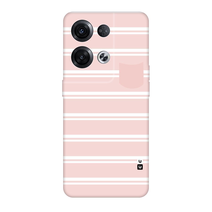 Cute Pocket Striped Original Polycarbonate Back Case for Oppo Reno8 Pro 5G