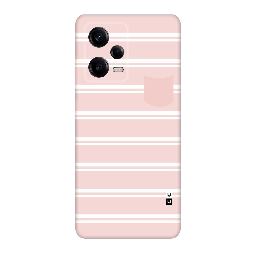 Cute Pocket Striped Original Polycarbonate Back Case for Redmi Note 12 Pro