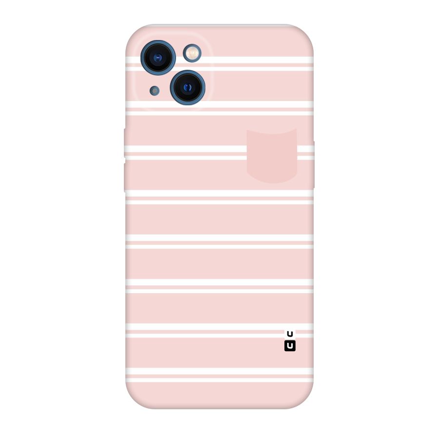 Cute Pocket Striped Original Polycarbonate Back Case for iPhone 13