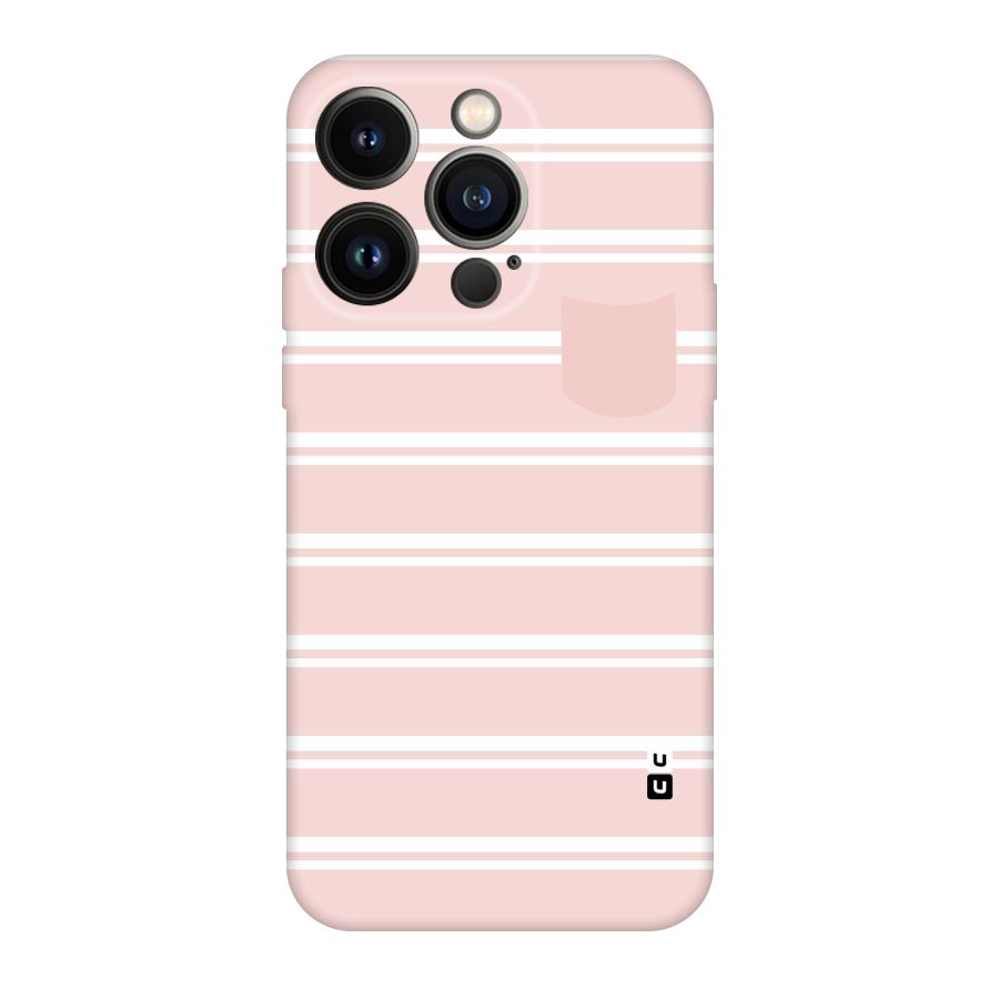 Cute Pocket Striped Original Polycarbonate Back Case for iPhone 14 Pro