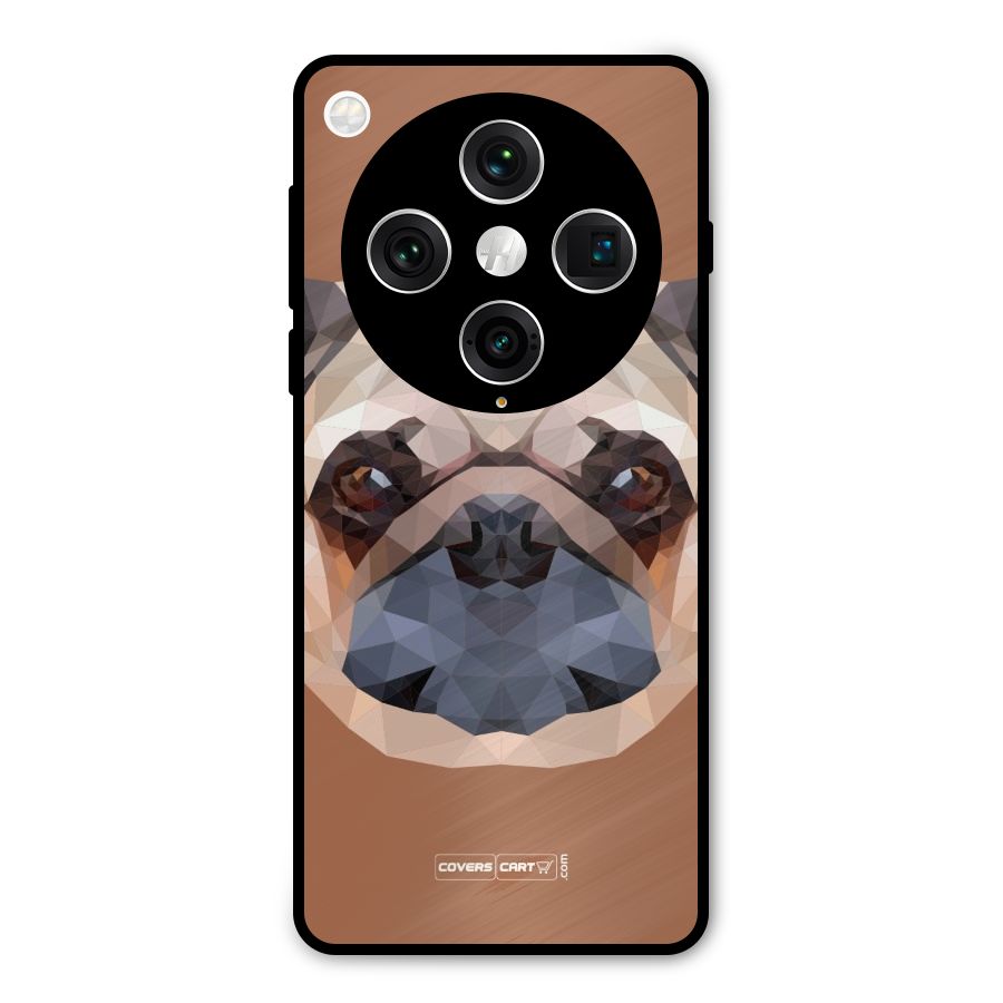 Cute Pug Metal Back Case for Oppo Find X8 Pro