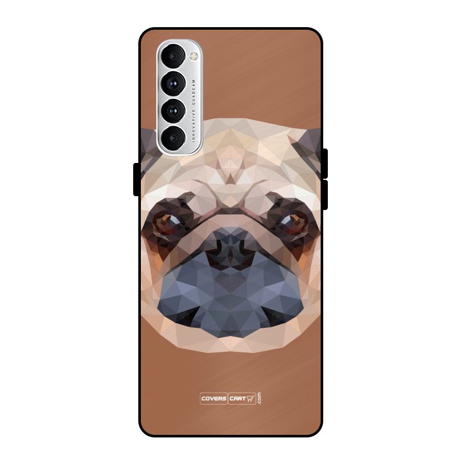 Cute Pug Metal Back Case for Oppo Reno4 Pro