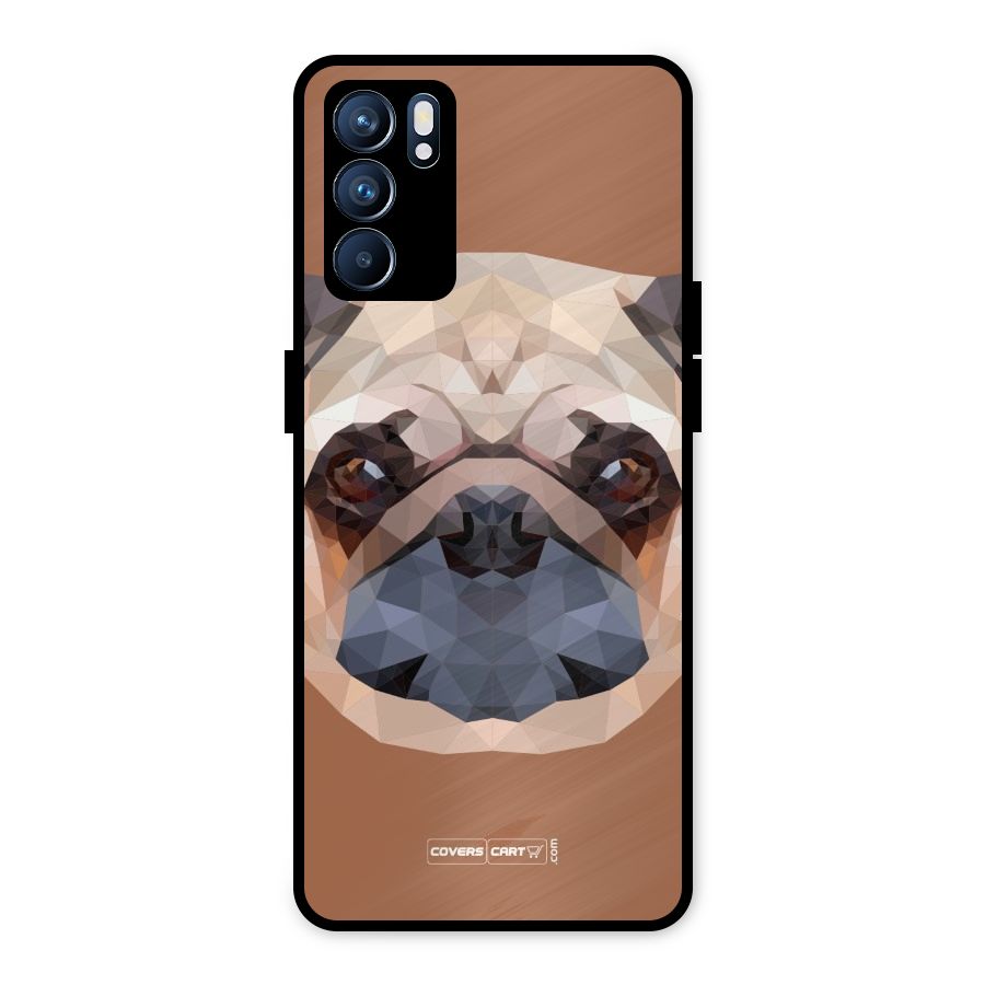 Cute Pug Metal Back Case for Oppo Reno6 5G