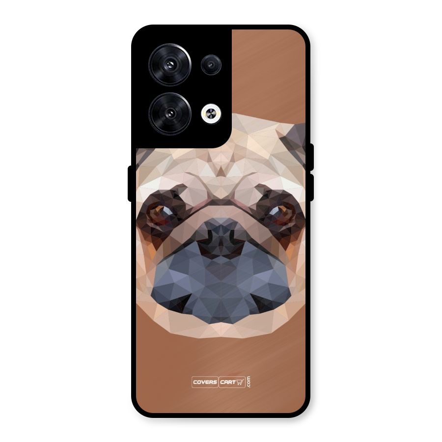 Cute Pug Metal Back Case for Oppo Reno8 5G