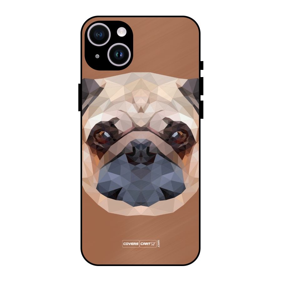 Cute Pug Metal Back Case for iPhone 14 Plus