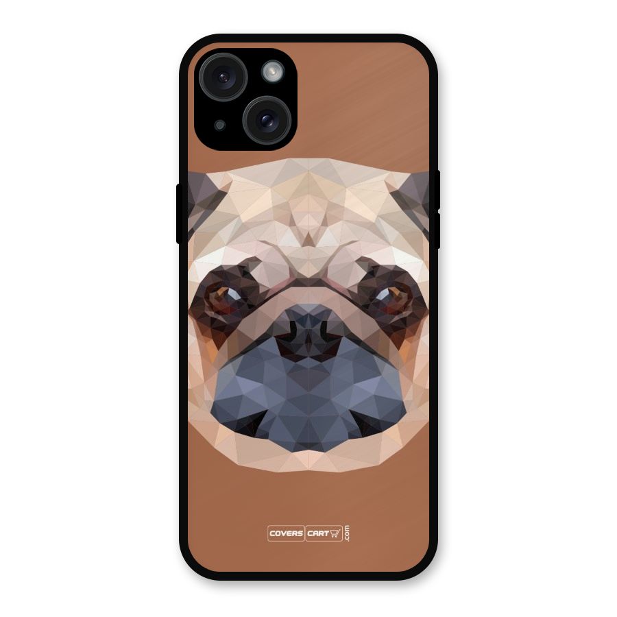 Cute Pug Metal Back Case for iPhone 15 Plus