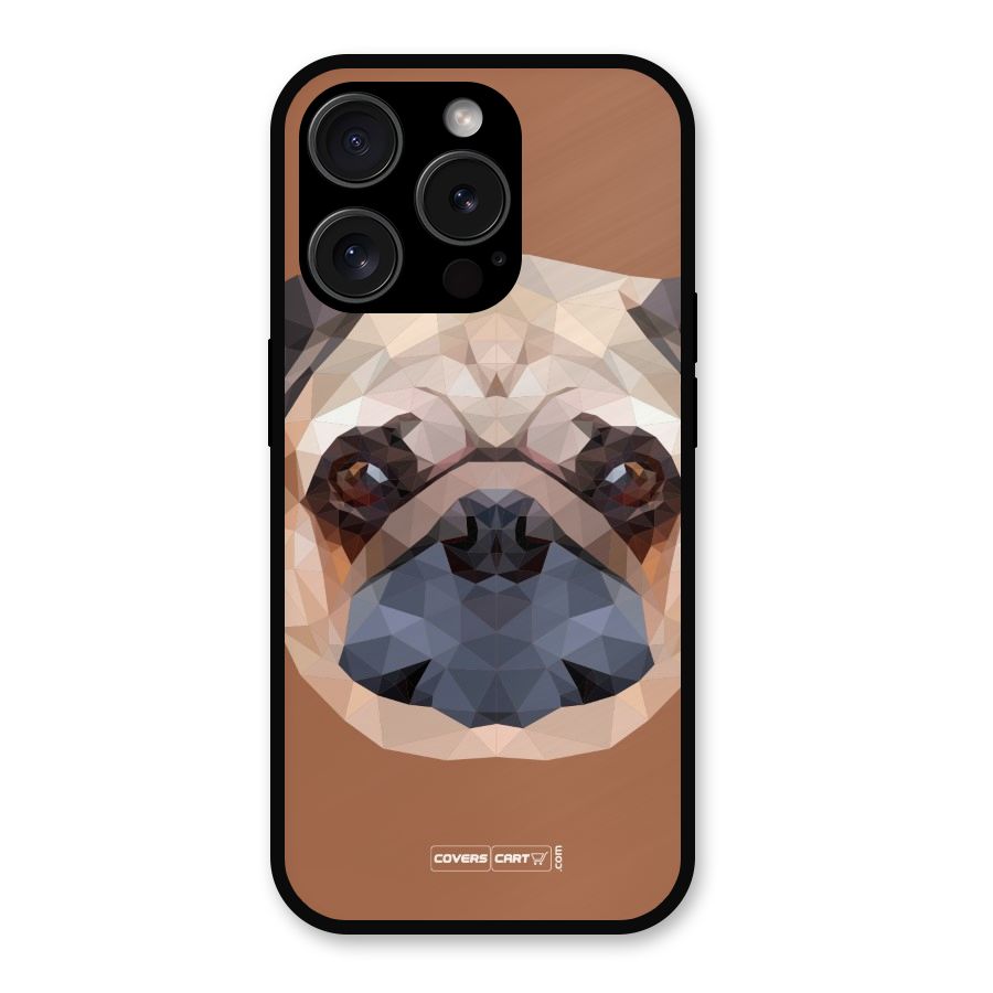 Cute Pug Metal Back Case for iPhone 15 Pro