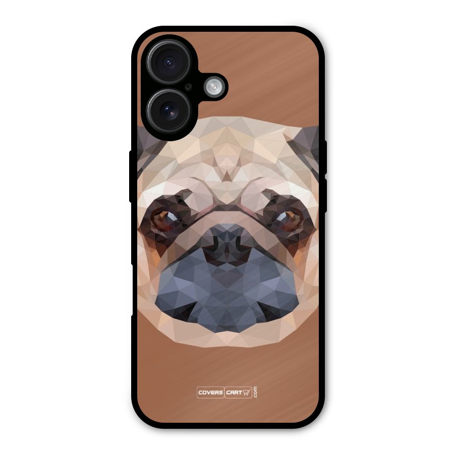 Cute Pug Metal Back Case for iPhone 16