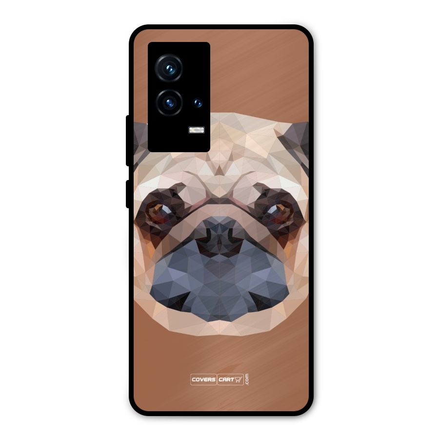 Cute Pug Metal Back Case for iQOO 9 5G