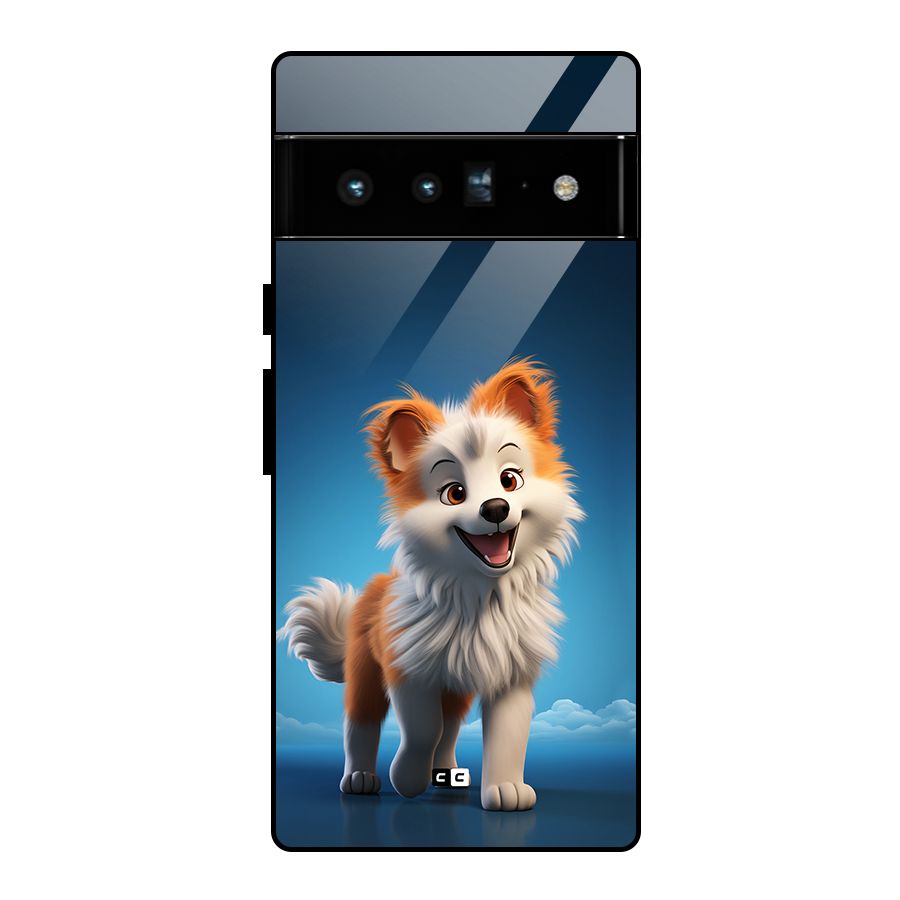 Cute Puppy Walking Glass Back Case for Google Pixel 6 Pro