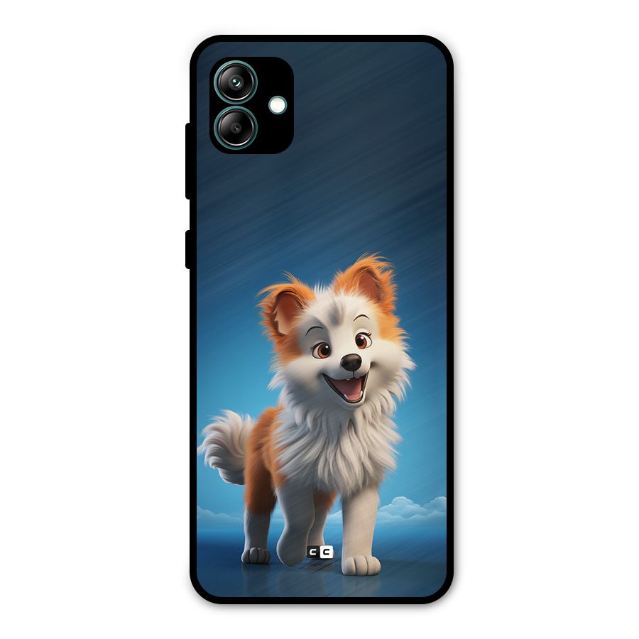 Cute Puppy Walking Metal Back Case for Galaxy A04