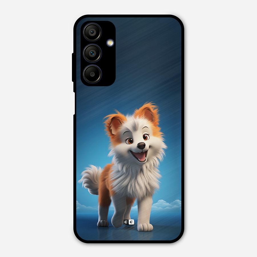 Cute Puppy Walking Metal Back Case for Galaxy A15 5G