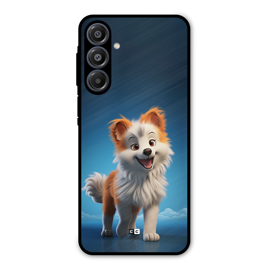 Cute Puppy Walking Metal Back Case for Galaxy A16 5G