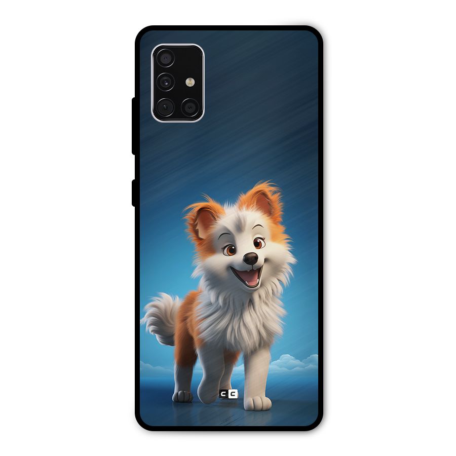 Cute Puppy Walking Metal Back Case for Galaxy A51