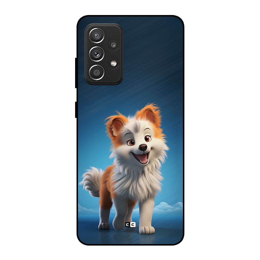 Cute Puppy Walking Metal Back Case for Galaxy A52s 5G