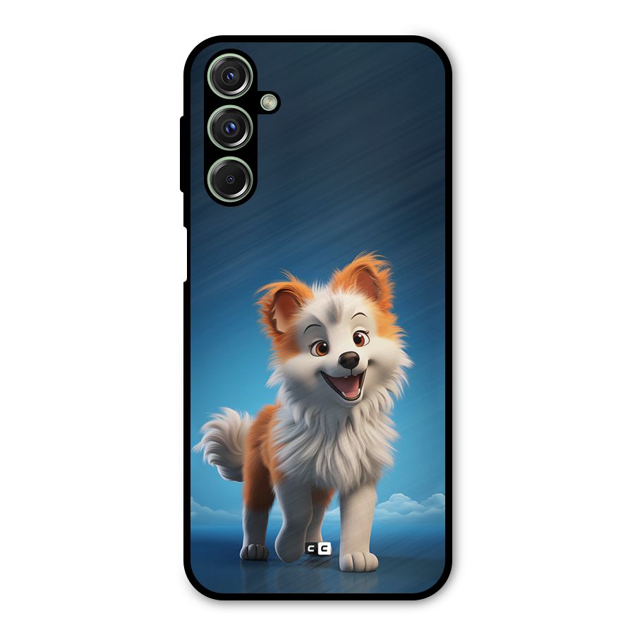 Cute Puppy Walking Metal Back Case for Galaxy F34