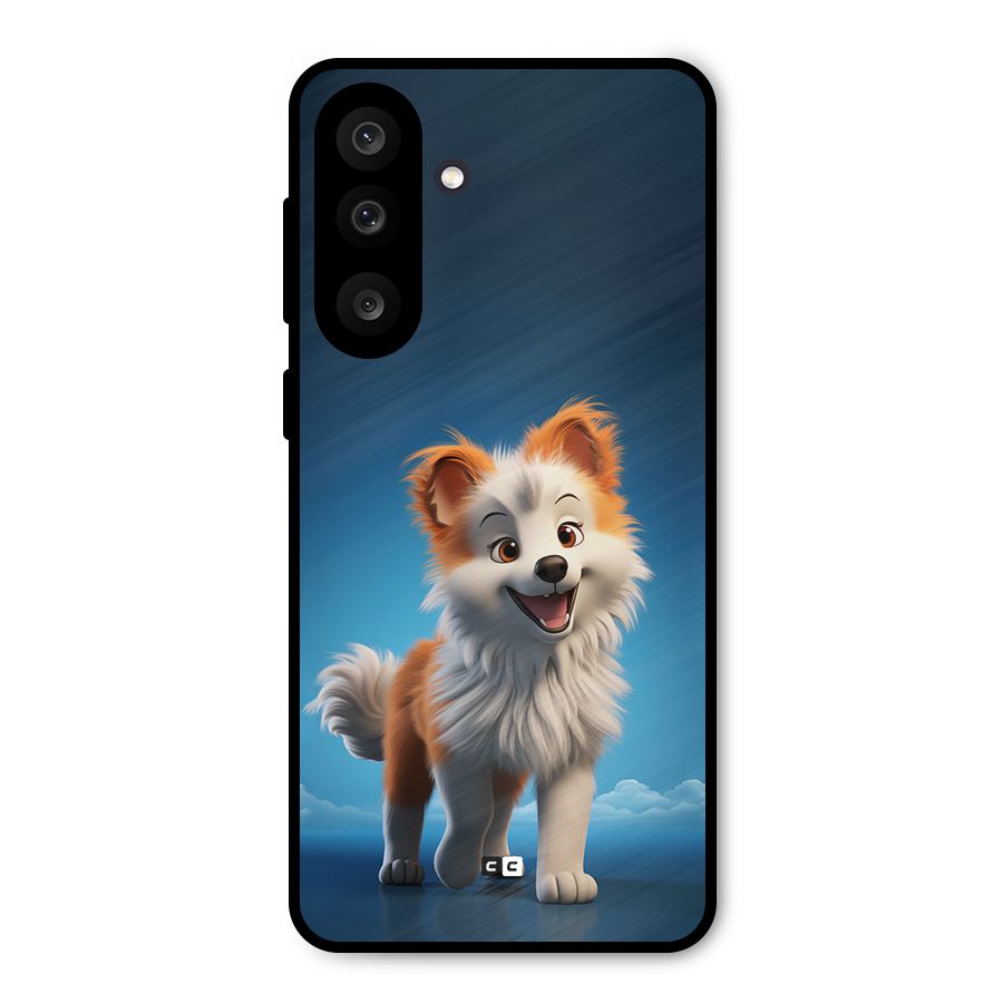 Cute Puppy Walking Metal Back Case for Galaxy F56