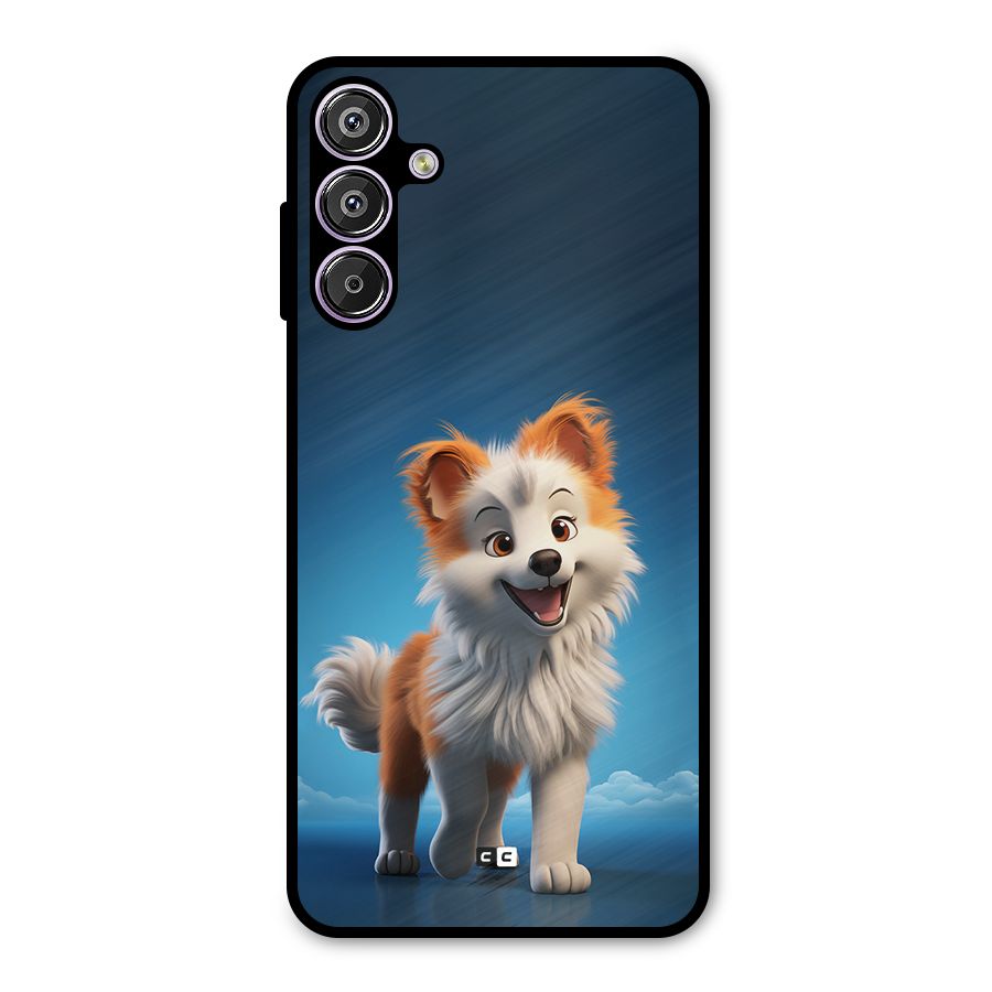 Cute Puppy Walking Metal Back Case for Galaxy M15