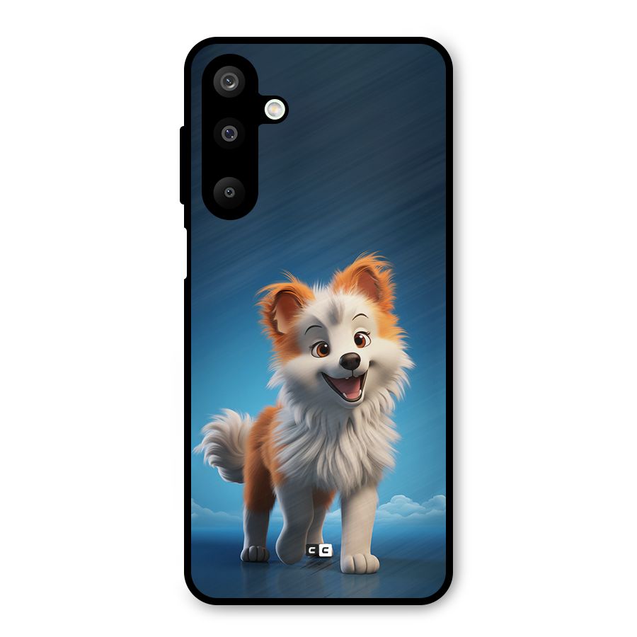 Cute Puppy Walking Metal Back Case for Galaxy M16