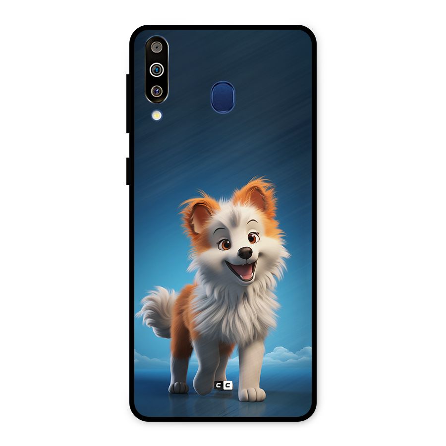 Cute Puppy Walking Metal Back Case for Galaxy M30