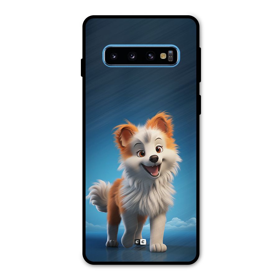 Cute Puppy Walking Metal Back Case for Galaxy S10