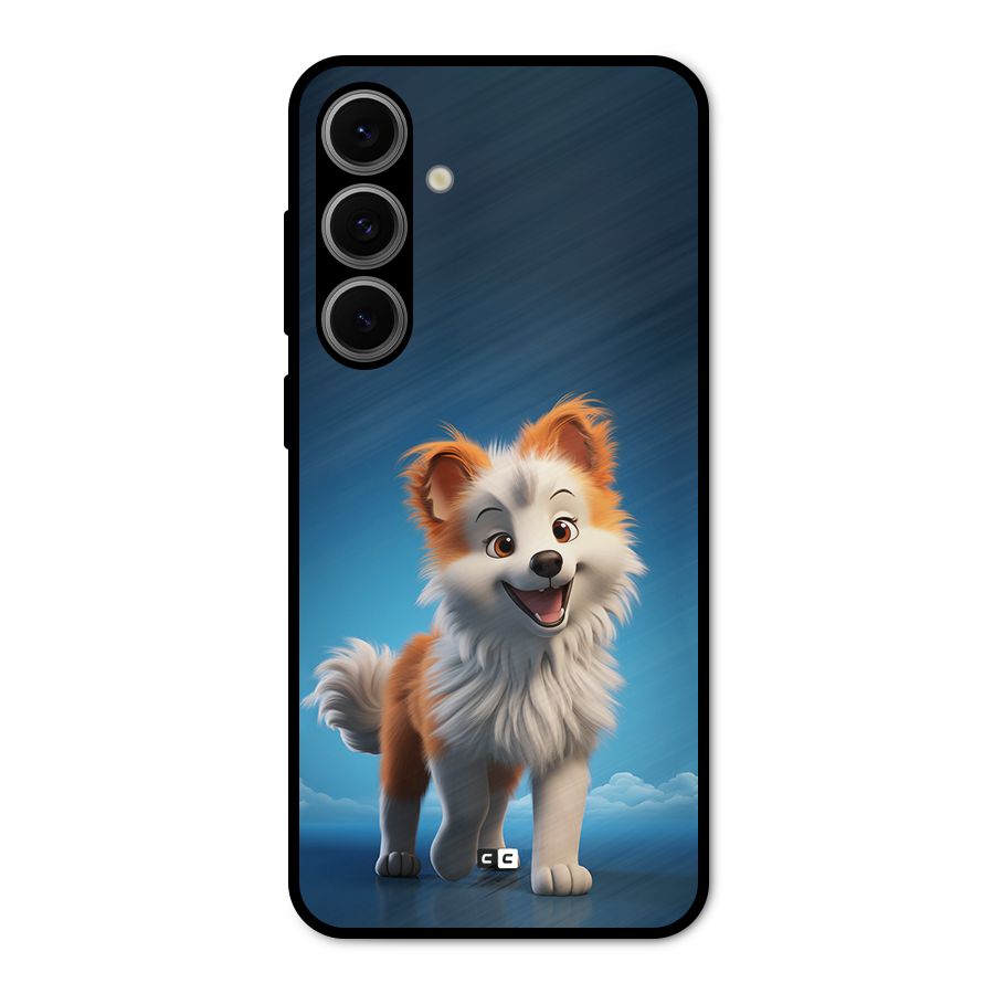 Cute Puppy Walking Metal Back Case for Galaxy S24 FE