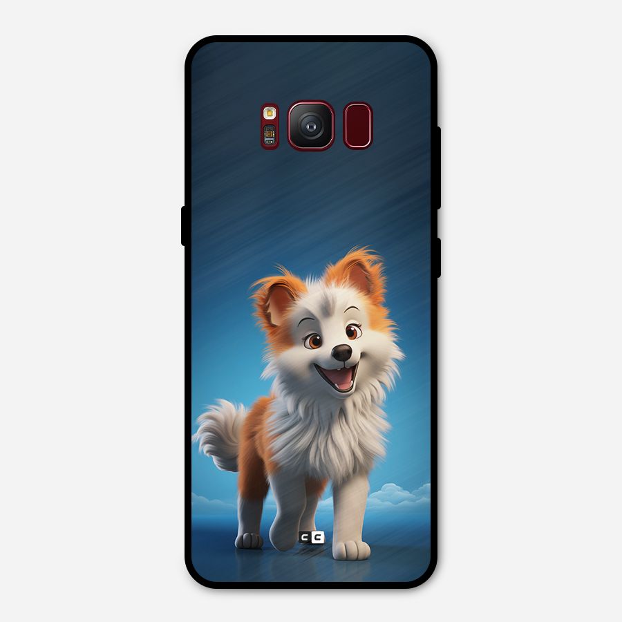 Cute Puppy Walking Metal Back Case for Galaxy S8