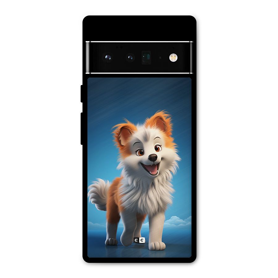 Cute Puppy Walking Metal Back Case for Google Pixel 6 Pro