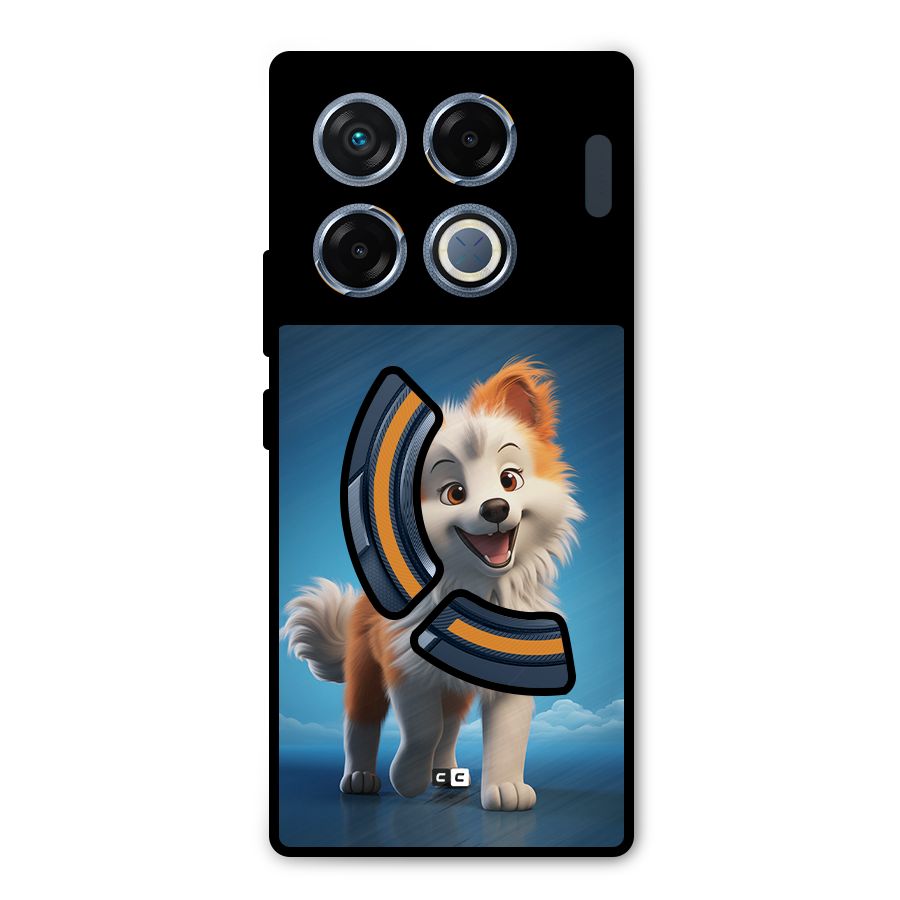 Cute Puppy Walking Metal Back Case for Infinix GT 20 Pro