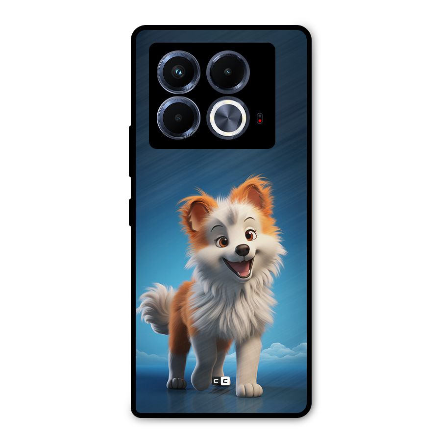 Cute Puppy Walking Metal Back Case for Infinix Note 40 5G