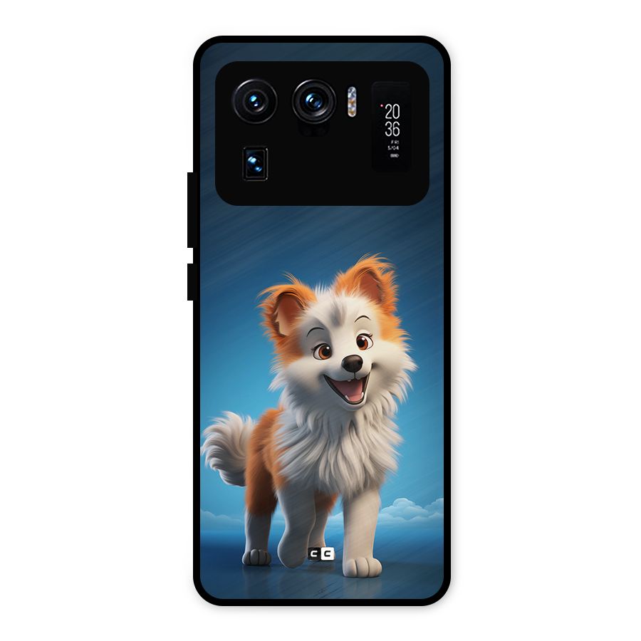 Cute Puppy Walking Metal Back Case for Mi 11 Ultra