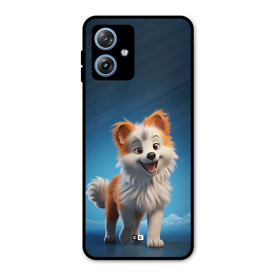 Cute Puppy Walking Metal Back Case for Moto G54