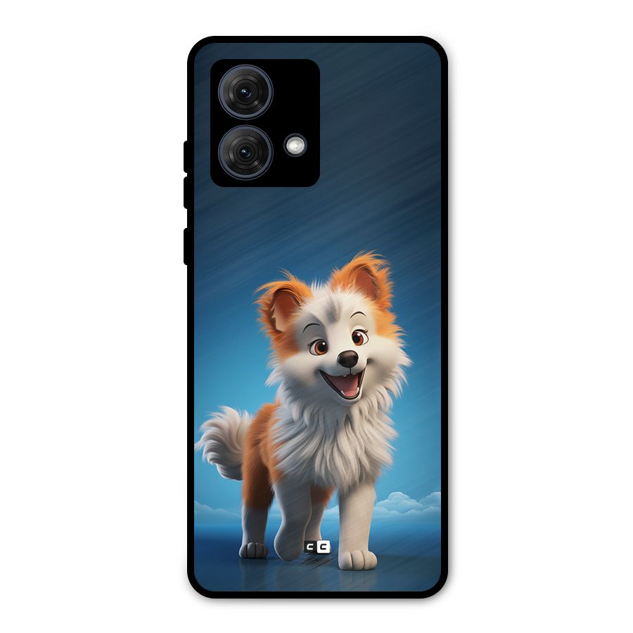 Cute Puppy Walking Metal Back Case for Moto G84