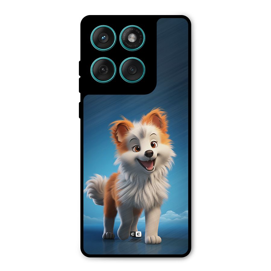 Cute Puppy Walking Metal Back Case for Motorola Edge 60 Fusion