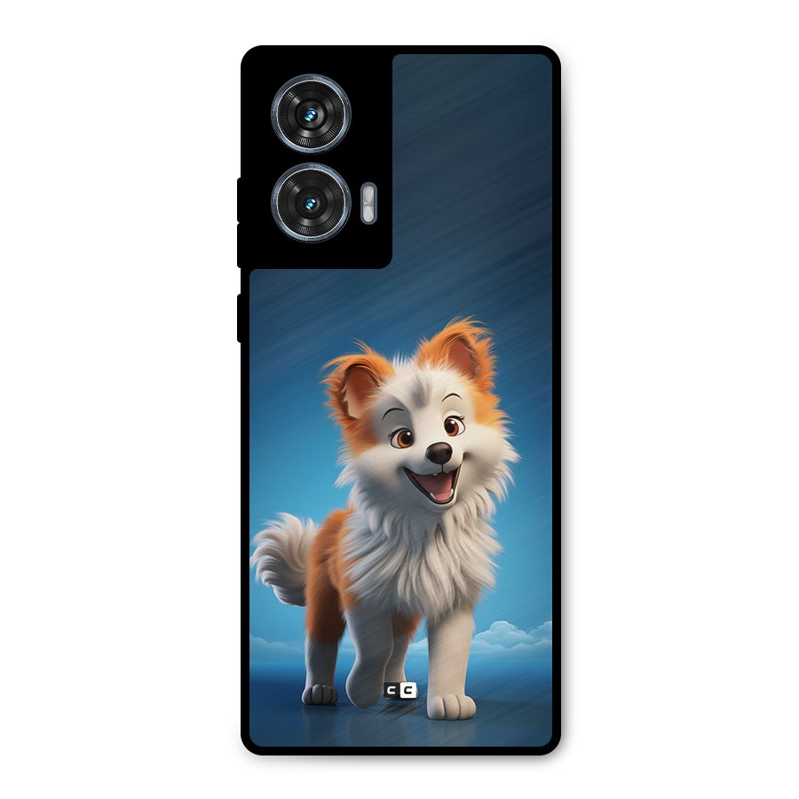 Cute Puppy Walking Metal Back Case for Motorola G96